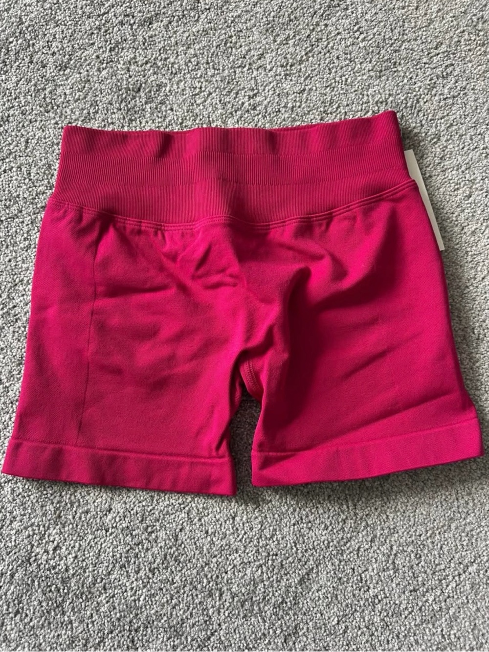 High-Rise Hot Pink Bike Shorts with Wide Waistband